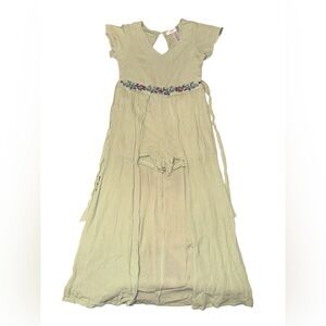 Charming Green Kids Dress with Shorts Size 10